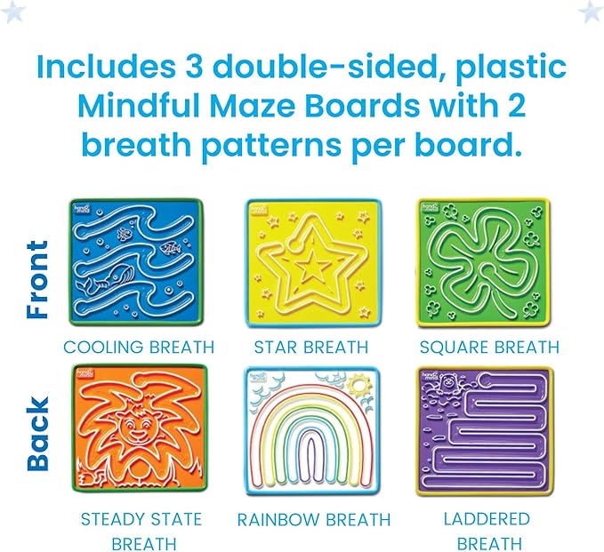 hand2mind Mindful Maze Boards, Tactile Sensory Toys for Toddlers, Calm Down Corner Supplies, Mindfulness for Kids, Occupational Therapy Toys, Quiet Fidgets for Classroom, Sensory Activity Board