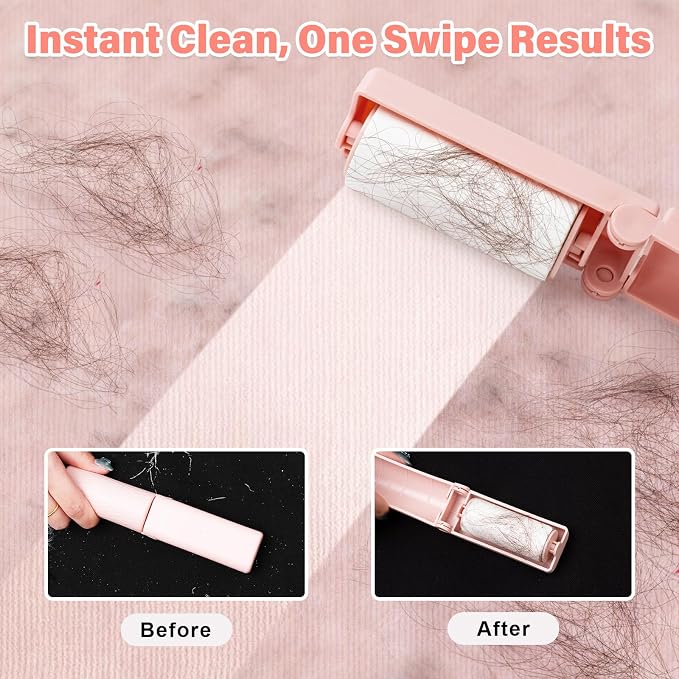 16 Pack Travel Lint Roller with 360 Sheets, Mini Portable Lint Remover with 4 Handles & 12 Refills, Reusable Pet Hair Remover for Clothes with Cover, Easy to Clean for Luggage Use