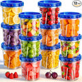 Freezer Storage Containers, [12 Pack-24 Oz] Airtight Plastic Food Storage Containers with Twist Top Lids, Soup, Meal Prep Containers | BPA Free | Stackable | Leakproof | Microwave/Dishwasher Safe