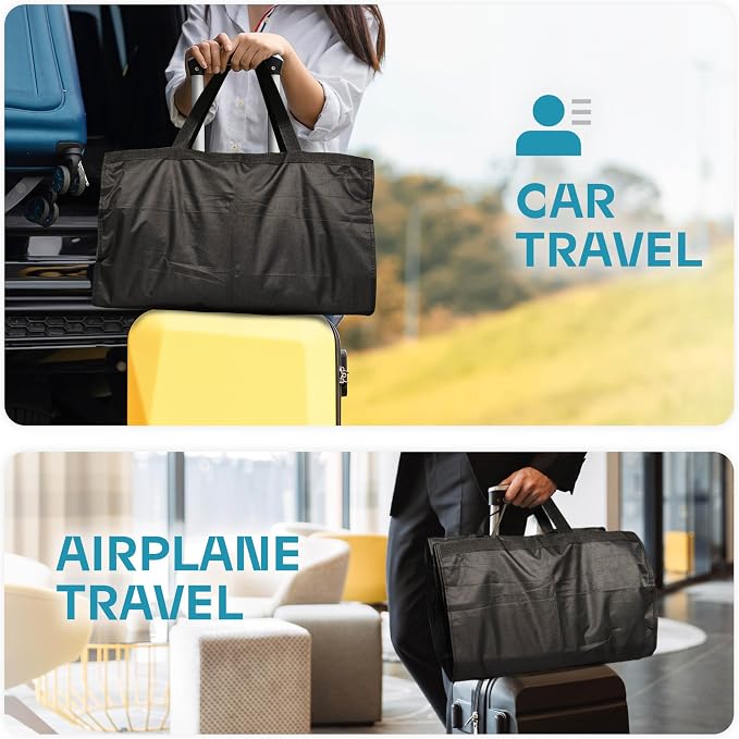 Lazebox 54" Travel Garment Bag with Accessories Zipper Pocket, Heavy Duty Suit Bag for Suits, Tuxedos, Dresses, Coats, Black, 1 pack