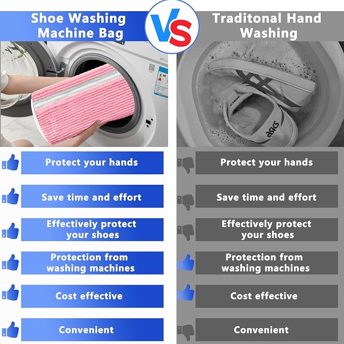 2Pcs Reusable Shoe Washing Machine Bag for Washer and Dryer:Free Up Hands, Prevent Deformation,shoe bag with Zipper Protection Design, Use for all Shoes,Sports Shoes