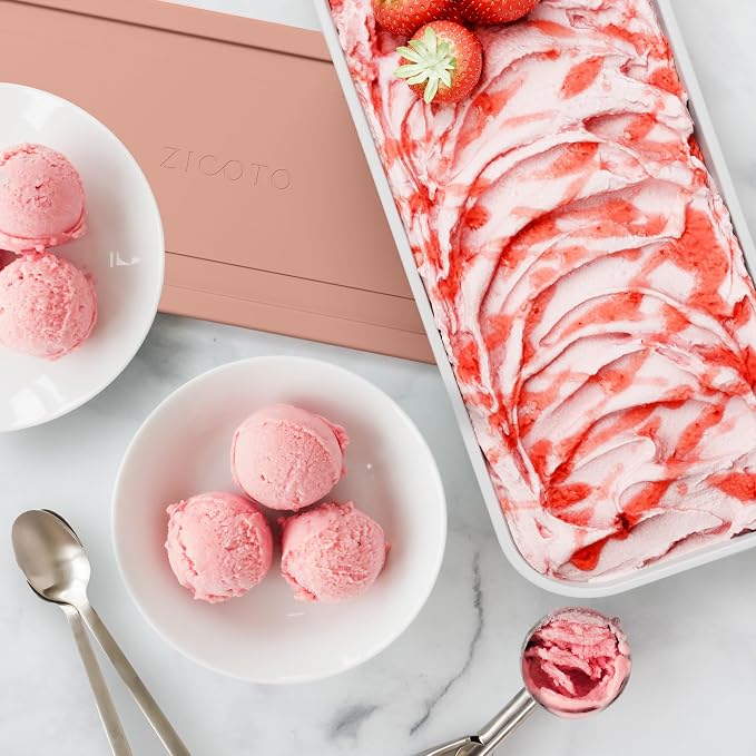 Reusable Ice Cream Containers Set of 2 - Sturdy 2 Quart Tubs with Lids | Perfect for homemade sorbet, frozen yogurt or gelato - stackable storage tubs with stickers store easily in your freezer