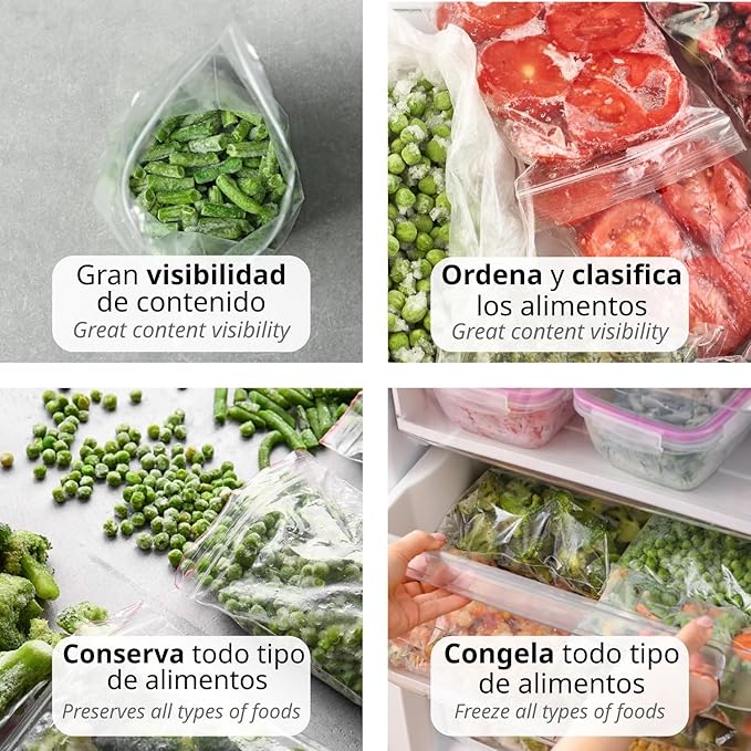 Clear Hermetically Sealed Plastic Bags Ideal for Freezing Food Storage Document Reusable and Preservation Bags - Ofituria