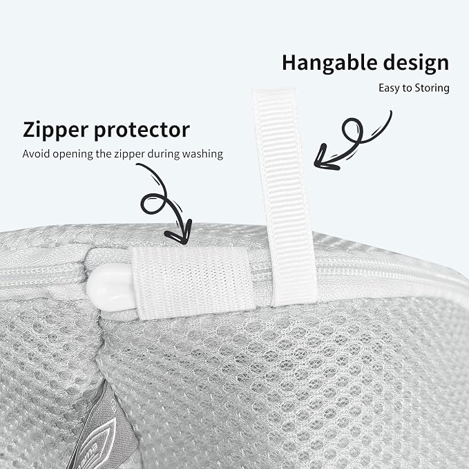 Kimmama Shoe Washing Machine Bag, Shoe Laundry Bag, Grey, 8x15", 4 Pack | Shoe Laundry Bag