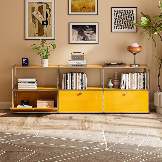 Modern Storage Cabinet Sideboard Versatile Free-Standing Organizer Cabinets for Home Office, Living Room, Bedroom, Kitchen, Garage