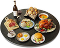 27.6" Lazy Susan Turntable – 360° Sinteredstone Silent Anti-Slip Turntable, Table Top Centerpiece for Kitchen, Pantry, Spice Rack, Refrigerator & Dining Table, Black
