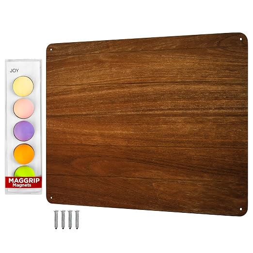 9 inches x 6.5 inches Stainless Steel Plate for Magnets, 3M Adhesive Back, Mounting Screws, Ideal for Magnetic Shelf, Spice Holders, Fridge Magnets. Mount Anywhere! (Timber, 2 Pack)