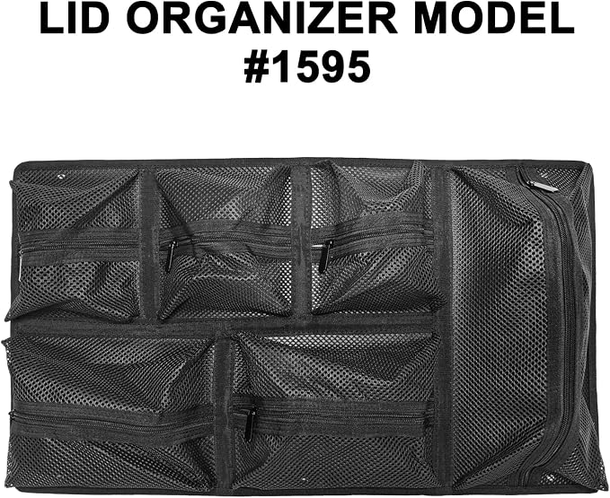 LAFENLIN UPGRADED Lid Organizer for Pelican 1595 Case, 6 Thick Mesh Pockets Storage Organizer, Fits Camera Cases, Diving Dry Boxes, Hard Cases & Toolboxes, Includes Screws & Hook and Loop, Durable