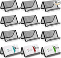 12 Pack Business Card Holder for Desk, Metal Mesh Business Card Stand Desktop Display Rack, Black Business Card Organizer Holds up to 50 Name Cards for Office