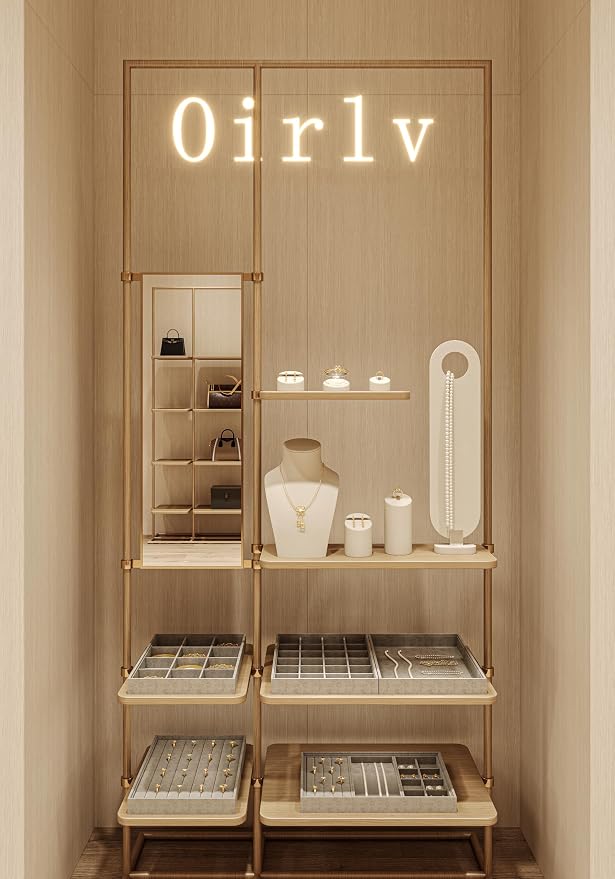 Oirlv Velvet Jewelry Tray 24 Grid liner Pendant Earrings Organizer Storage Trays Showcase Display Jewelry Holder