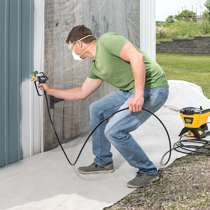 Wagner Spraytech 2422951 Control Pro 130 Paint Sprayer Kit, High Efficiency Airless Sprayer with Low Overspray & 12" Extension, 515 & 413 Tip for Large Projects, Yellow
