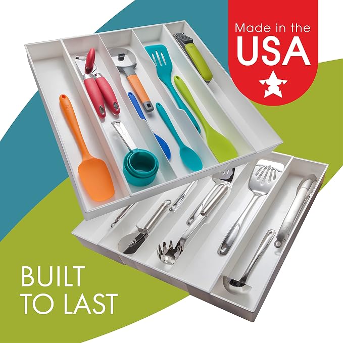 Dial Industries Expandable Silverware Drawer Organizer, Large Utensils