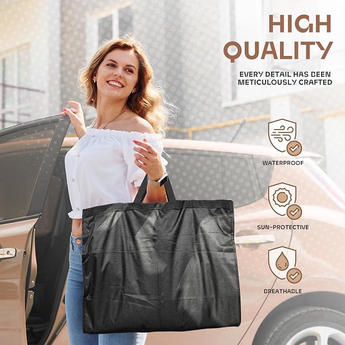 Lazebox 65" Travel Garment Bag with Accessories Zipper Pocket, Heavy Duty Suit Bag for Suits, Tuxedos, Dresses, Coats, Black, 1 pack
