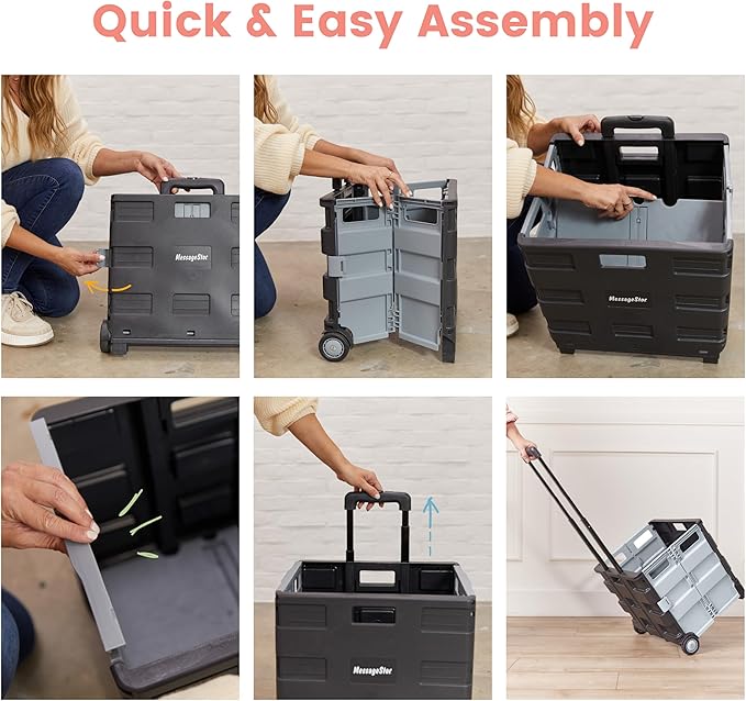 ECR4Kids Universal Rolling Cart, Mobile Storage, Black