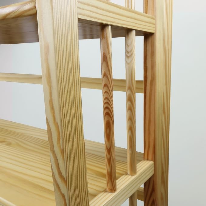 Casual Home 3-Shelf 27.5" Wide Folding Stackable Bookcase, Natural (New)