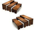 Yikaroeli 2 Set Wood Display Risers Small Wooden Stand for Display Cupcake Stands 9.4"-7.8" Graduated Sizes 3 Tiered 6Pcs Dessert Display Stands for Vendor Events (Brown)