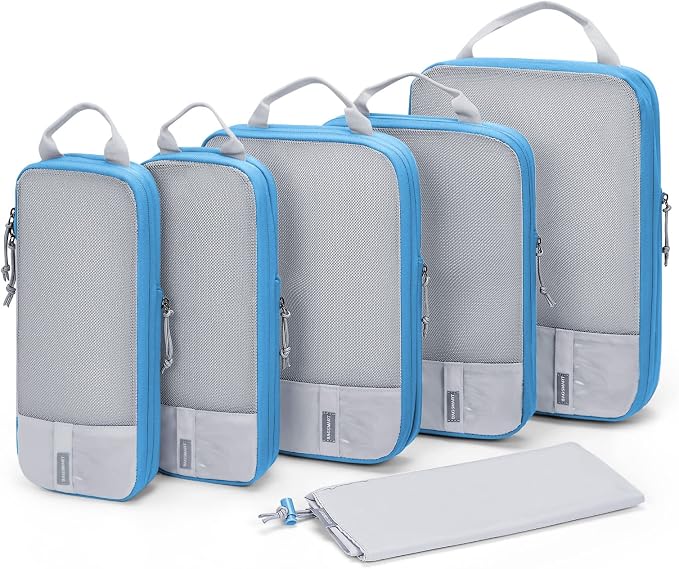 BAGSMART 6 Set /4 Set/2 Set Compression Packing Cubes for Travel, Lightweight Luggage Organizer Bags, Durable Space Saver Bags Travel Essentials