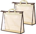 Clear Handbag Storage Bags Purse Organizer for Closet, Zipper Hanging Storage Bag for Handbags, L, 2PCS