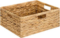 GRANNY SAYS Wicker Storage Basket for Shelves, Extra Large Water Hyacinth Wicker Basket, Woven Basket for Storage, Rectangular Shelf Basket with Handles for Pantry Shelves,1-Pack