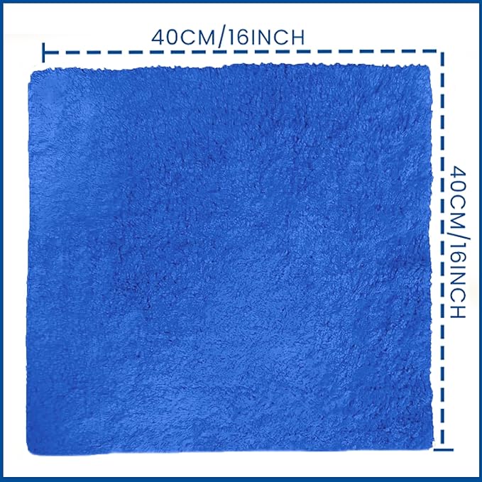 Towelogy® Super Absorbent Microfibre Cloth | Absorbs Over 10 Times its Weight in Water | Sponge-Like Absorbency | Multipurpose Scratch-Free Cleaning Cloth for Household Use (Blue)