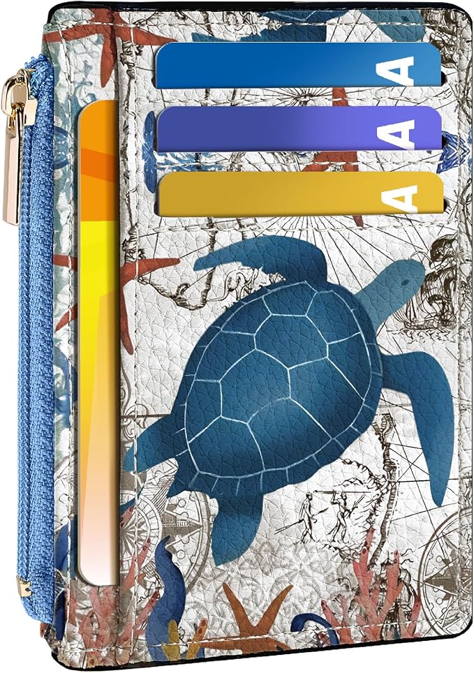 Tipmile Womens Credit Card Holder Wallet, Small Slim RFID Blocking Sleeve | Mini Tiny Cute ID Case, Minimalist Zipper Pocket Wallet, Thin Coin Purse, Mothers Gift