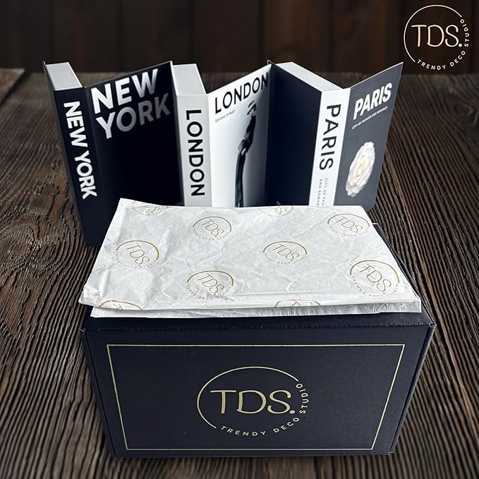 Decorative Fake Books for Minimalist & Coffee Table Decor - Designer Set of 3 (Cities) with Hidden Storage