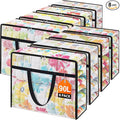 Clear Under Bed Storage Containers - 8 Pack Large Capacity Clothes Storage Bags with Lid & Sturdy Handles, Foldable Moving Bags, Clothing Organizer Totes for Bedding, Comforter, Sheet（90 L）