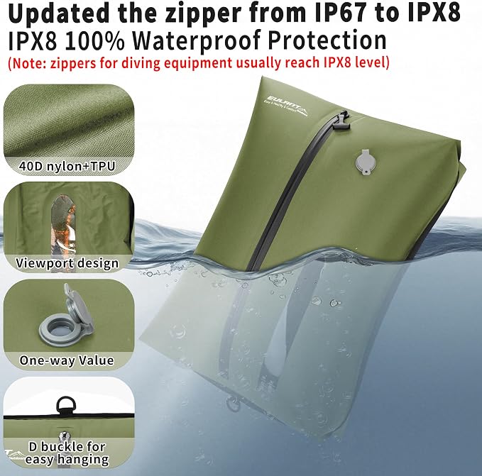EULANT Travel Vacuum Bags,IPX8 Waterproof Vacuum Compression Bag | Vacuum Bags for Travel Carry-On Suitcase & Travel Backpack,Space Saver Bags Packing Organizers