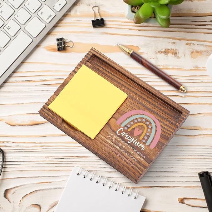 Caregiver Sticky Note Holder, Caregiver Gift, Caregiver Appreciation Day Thank You Caregiver Gift, Assisted Living Week Gifts Clinic Hospital Self-Stick Note Pad Holders TZP55