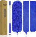 SetSail Dusters for Cleaning 100-inch Extra-Long Gap Duster with Extension Pole Bendable Microfiber Head Washable Ceiling Fan Cleaner Duster Kit for High Ceilings, Blue