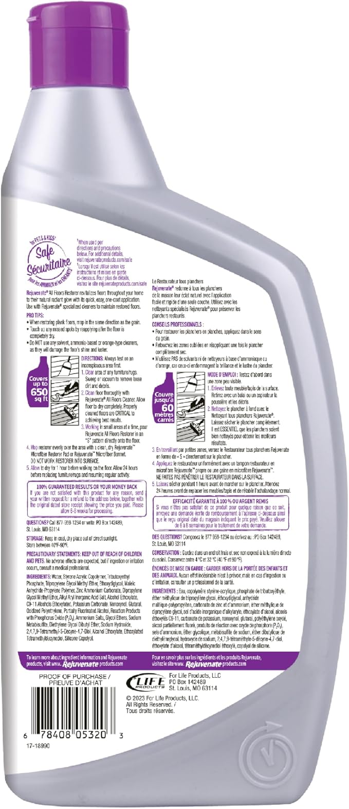 Rejuvenate All Floors Restorer Fills Scratches, Shines And Protects All Floor Types, Including Hardwood, Laminate, Vinyl And Tile, 32 Ounces
