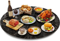 ZL ZELing 23.6" Lazy Susan Turntable – 360° Sinteredstone Silent Anti-Slip Turntable, Table Top Centerpiece for Kitchen, Pantry, Spice Rack, Refrigerator & Dining Table, Glossy Black