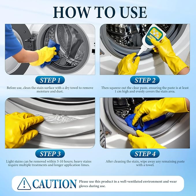 KLIFE Home Stain Cleaner Gel, Home Remover Gel, Deep Cleaning Gel for Tile Gaps, Washing Machine, Refrigerator Strips, Home Kitchen Sinks, Wall & Shower Stains - 6.76 Fl oz