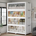 240Gal/960QT 4-Tiers Extra Large Stackable Storage Bins with Lid, Collapsible Cabinet Closet Organizer Plastic Container Box with Wheels Doors Drawers for Office Dorm Kitchen Office, White