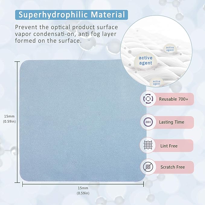 Eyeglasses Anti-Fog Cleaning Cloths, Screens, Lens Wipe for All Electronic Device Screens(7 Colors Anti-Fog Wipe)