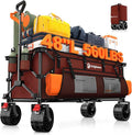Originsure 48" L Collapsible Wagon Cart Foldable, 560lbs Weight Capacity 300L Heavy Duty Folding Beach Wagons with Big All-Terrain Wheels, Utility Carts for Groceries, Shopping, Camping, Sports-red