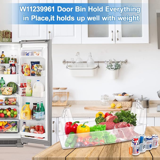 UPGRADED W11239961 W10900538 Refrigerator Door Shelf Replacement Compatible with Whirlpool Refrigerator Door Shelf Parts WRS315SDHZ08 WRS321SDHZ08 WRS321SDHZ01 WRS325SDHZ01 PS12578777 Door Bin Shelves