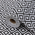 Coavas Shelf and Drawer Liner, Non Slip Extra Grip Non Adhesive Waterproof Thickened Cabinet Mat, Easy Cut for Kitchen Pantry Bathroom Dresser Cupboard (Black Rhombic, 24IN x 20FT)