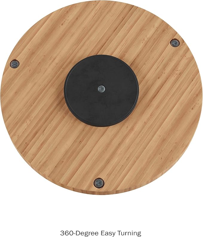 Classic Cuisine Lazy Susan – All-Natural Bamboo Round Two Tier Turntable Kitchen, Pantry and Vanity Organizer and Display with 10 Inch Diameter