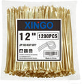 XINGO 12 Inch Gold Zip Ties 1200 PCS, 75 LBS Tensile Strength, UV Resistant Cable Ties, Premium Self-locking Plastic Ties for Indoor and Outdoor Use
