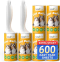 Extra Sticky Lint Roller for Pet Hair, 600 Sheets, 2 Handles | Everyday Value Pack for Clothes, Couch, Furniture, Car & Bedding