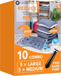 GONGSHI Vacuum Storage Bags, Space Saver Seal Bags For Clothing, Blankets, Comforters, Pillows, Clothes Storage,Travel Luggage.5 L 5 M