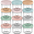 12pk 4oz Glass Baby Food Containers with Lids, Leak-Proof (Musk Dusk) | Microwavable Small Glass Jars, Baby Purees, Toddler Snack Storage Containers, BPA-Free, Dishwasher-safe, Freezer Safe
