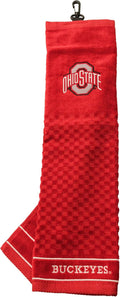 Team Golf NCAA Ohio State Buckeyes Embroidered Golf Towel Embroidered Golf-Towel, Checkered Scrubber Design, Embroidered-Logo (Pack of 6)