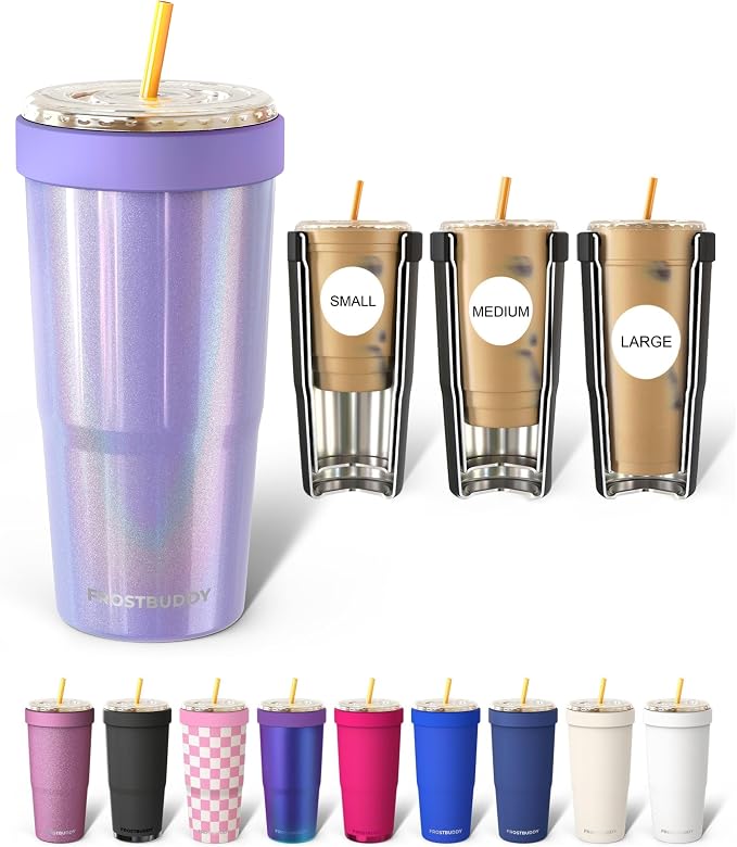 Frost Buddy Togo Buddy 30oz Tumbler - Insulated Stainless Steel (Amethyst) | Double-wall vacuum insulated | Spill-proof flip lid | 18/8 premium stainless steel | Cup-holder friendly