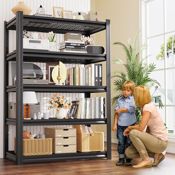 Set of 6 Garage Shelving-72"x59"x20"-5 Tier Storage Shelves,Adjustable Heavy Duty Metal Shelving Unit and Storage Large Wire Rack,Utility Steel Shelf for Warehouse Industrial Pantry Basement -3500 lbs