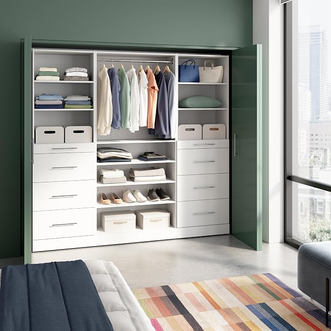 Bestar Florence 85W x 16D Closet System with Drawers Slab - Engineered Wood