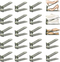 20 Pack Shoe Slots Organizer Adjustable Level Shoe Stacker Holder Storage Space Saving Sneakers Display Tray Rack for Closet (Green Transparent, 20 Pack)