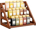 Spice Rack - Tiered Spice Rack Organization for Cabinet - 3 Tier Bamboo Display Spice Shelf for Countertop
