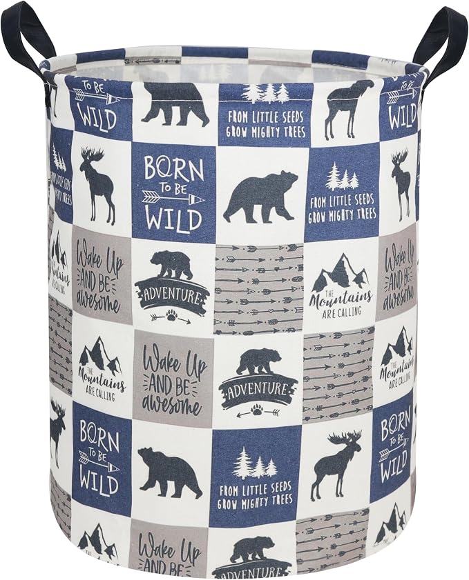 Kids Laundry Hamper, Animal Laundry Basket Collapsible Nordic Style Storage Baskets for Home Decor,Office,Toy Organizer,(Bear)